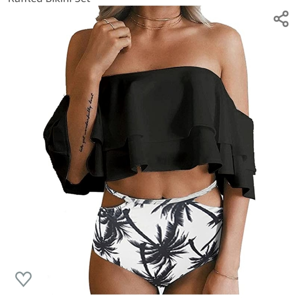 Tempt Me High Waisted Off Shoulder Bikini XXL